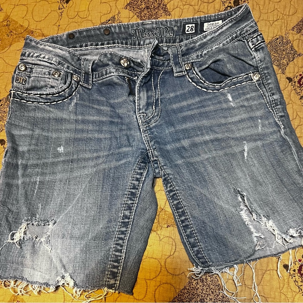 Custom cutoff miss me shorts size 28
